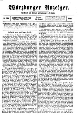 Würzburger Anzeiger (Neue Würzburger Zeitung) Freitag 22. August 1856