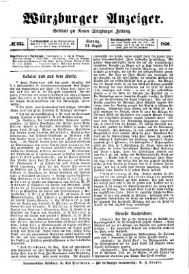 Würzburger Anzeiger (Neue Würzburger Zeitung) Sonntag 24. August 1856