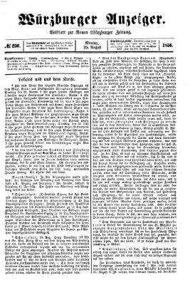 Würzburger Anzeiger (Neue Würzburger Zeitung) Montag 25. August 1856