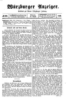 Würzburger Anzeiger (Neue Würzburger Zeitung) Mittwoch 27. August 1856