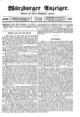 Würzburger Anzeiger (Neue Würzburger Zeitung) Donnerstag 28. August 1856