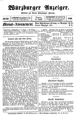 Würzburger Anzeiger (Neue Würzburger Zeitung) Sonntag 31. August 1856