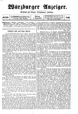 Würzburger Anzeiger (Neue Würzburger Zeitung) Montag 1. September 1856