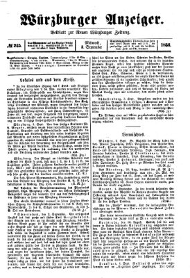 Würzburger Anzeiger (Neue Würzburger Zeitung) Mittwoch 3. September 1856