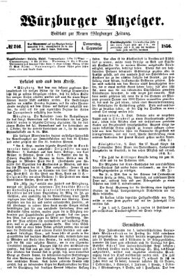 Würzburger Anzeiger (Neue Würzburger Zeitung) Donnerstag 4. September 1856