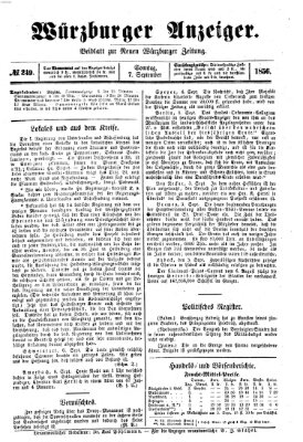 Würzburger Anzeiger (Neue Würzburger Zeitung) Sonntag 7. September 1856