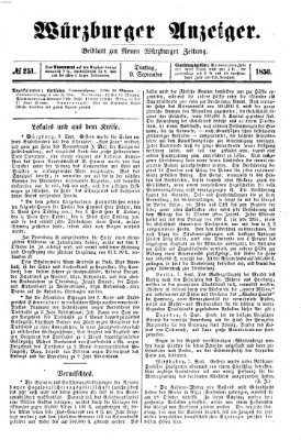 Würzburger Anzeiger (Neue Würzburger Zeitung) Dienstag 9. September 1856