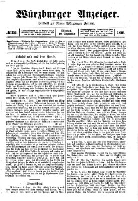 Würzburger Anzeiger (Neue Würzburger Zeitung) Mittwoch 10. September 1856