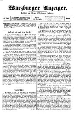 Würzburger Anzeiger (Neue Würzburger Zeitung) Freitag 12. September 1856