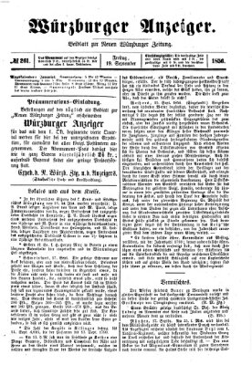 Würzburger Anzeiger (Neue Würzburger Zeitung) Freitag 19. September 1856