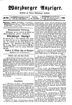 Würzburger Anzeiger (Neue Würzburger Zeitung) Samstag 20. September 1856