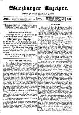 Würzburger Anzeiger (Neue Würzburger Zeitung) Montag 22. September 1856