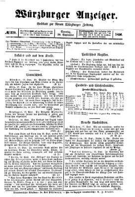 Würzburger Anzeiger (Neue Würzburger Zeitung) Sonntag 28. September 1856