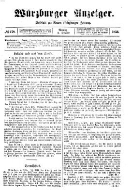 Würzburger Anzeiger (Neue Würzburger Zeitung) Montag 6. Oktober 1856