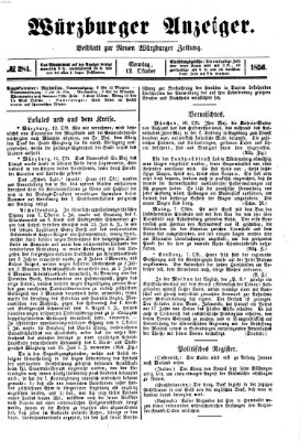 Würzburger Anzeiger (Neue Würzburger Zeitung) Sonntag 12. Oktober 1856