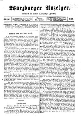 Würzburger Anzeiger (Neue Würzburger Zeitung) Montag 20. Oktober 1856