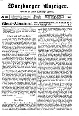 Würzburger Anzeiger (Neue Würzburger Zeitung) Mittwoch 29. Oktober 1856