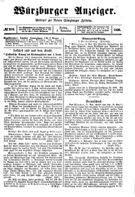 Würzburger Anzeiger (Neue Würzburger Zeitung) Freitag 7. November 1856