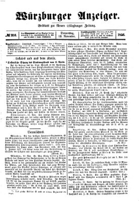 Würzburger Anzeiger (Neue Würzburger Zeitung) Donnerstag 13. November 1856