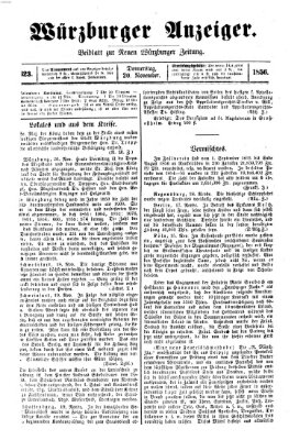 Würzburger Anzeiger (Neue Würzburger Zeitung) Donnerstag 20. November 1856