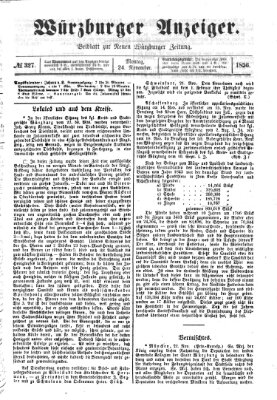 Würzburger Anzeiger (Neue Würzburger Zeitung) Montag 24. November 1856