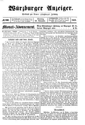 Würzburger Anzeiger (Neue Würzburger Zeitung) Samstag 29. November 1856