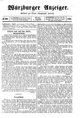 Würzburger Anzeiger (Neue Würzburger Zeitung) Montag 1. Dezember 1856