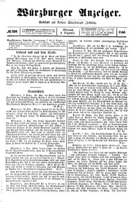 Würzburger Anzeiger (Neue Würzburger Zeitung) Mittwoch 3. Dezember 1856