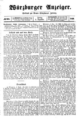 Würzburger Anzeiger (Neue Würzburger Zeitung) Freitag 5. Dezember 1856