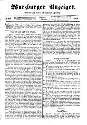 Würzburger Anzeiger (Neue Würzburger Zeitung) Mittwoch 17. Dezember 1856