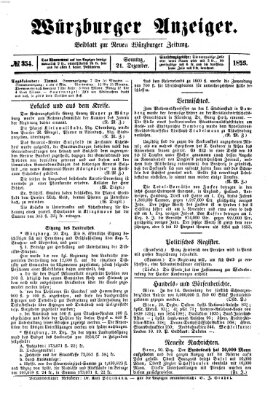 Würzburger Anzeiger (Neue Würzburger Zeitung) Sonntag 21. Dezember 1856