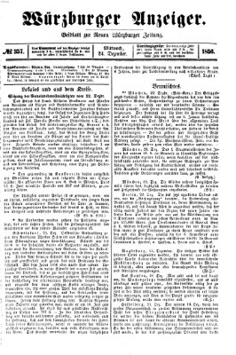 Würzburger Anzeiger (Neue Würzburger Zeitung) Mittwoch 24. Dezember 1856