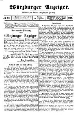 Würzburger Anzeiger (Neue Würzburger Zeitung) Freitag 26. Dezember 1856