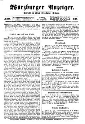 Würzburger Anzeiger (Neue Würzburger Zeitung) Sonntag 28. Dezember 1856