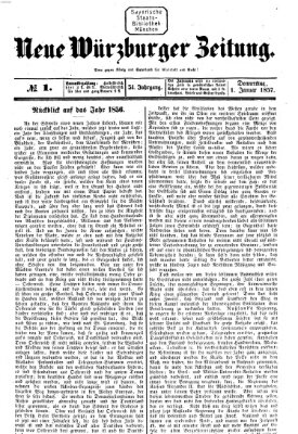 Neue Würzburger Zeitung Donnerstag 1. Januar 1857