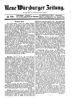 Neue Würzburger Zeitung Donnerstag 15. Januar 1857