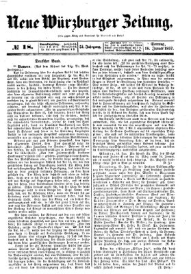 Neue Würzburger Zeitung Sonntag 18. Januar 1857