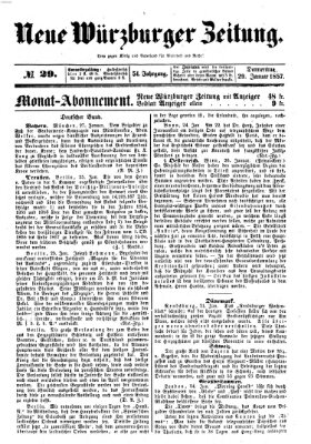 Neue Würzburger Zeitung Donnerstag 29. Januar 1857