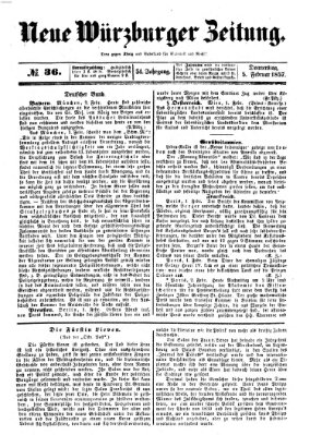 Neue Würzburger Zeitung Donnerstag 5. Februar 1857