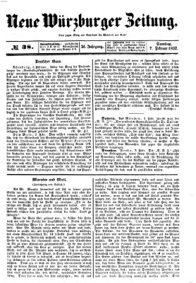 Neue Würzburger Zeitung Samstag 7. Februar 1857