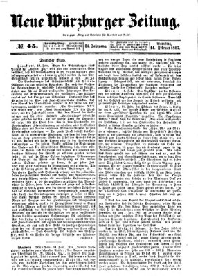 Neue Würzburger Zeitung Samstag 14. Februar 1857