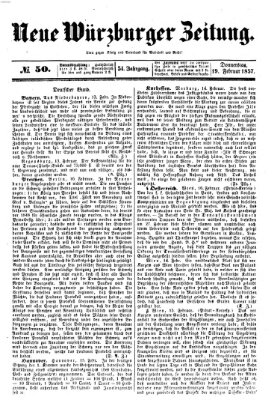 Neue Würzburger Zeitung Donnerstag 19. Februar 1857