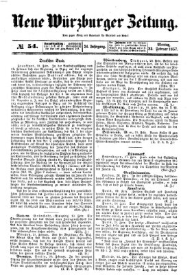 Neue Würzburger Zeitung Montag 23. Februar 1857