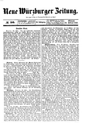 Neue Würzburger Zeitung Mittwoch 25. Februar 1857