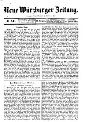 Neue Würzburger Zeitung Donnerstag 26. Februar 1857