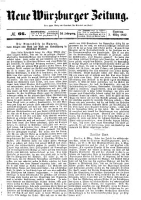 Neue Würzburger Zeitung Samstag 7. März 1857