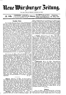 Neue Würzburger Zeitung Donnerstag 26. März 1857