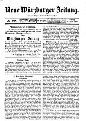 Neue Würzburger Zeitung Dienstag 31. März 1857