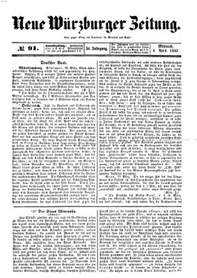 Neue Würzburger Zeitung Mittwoch 1. April 1857