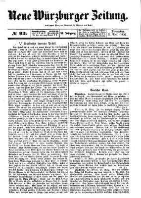 Neue Würzburger Zeitung Donnerstag 2. April 1857